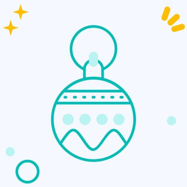 Beyaz arka planda siyah çizgi Noel topu ikonu izole edildi. Mutlu Noeller ve mutlu yıllar. Rastgele dinamik şekiller. Vektör.