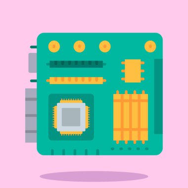 Cpu işlemci simgesi, düz biçim