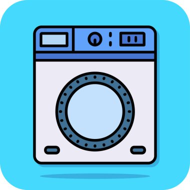 Çamaşır makinesi. Web simgesi basit illüstrasyon