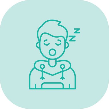 vektör düz çizgi uyku simgesi