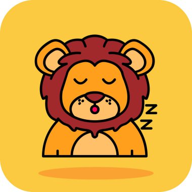 Tatlı aslan uyuyan çizgi film