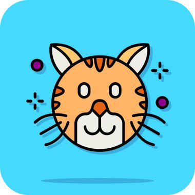 Kedi surat ifadesi. vektör simgesi illüstrasyonu