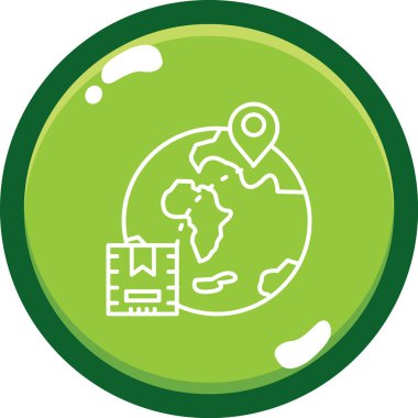 Dünya küresi ve konum haritası, vektör simgesi