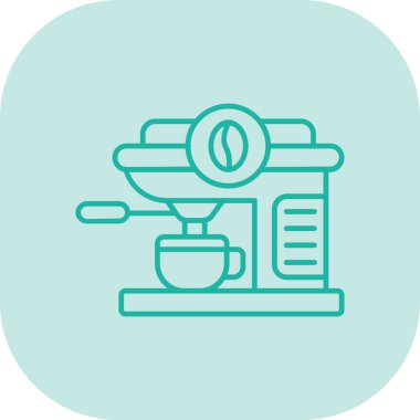 Kahve makinesinin vektör illüstrasyonu modern simge