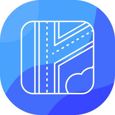 Yol haritası simgesi, vektör illüstrasyonu