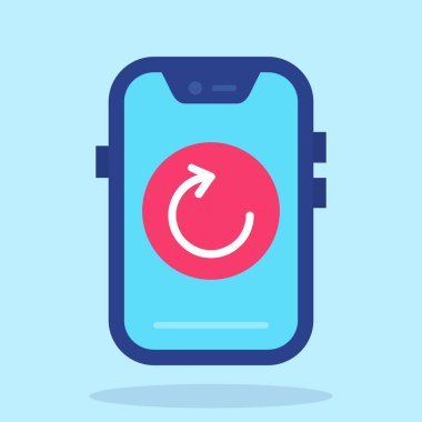 Mavi arkaplandaki telefon vektör simgesi