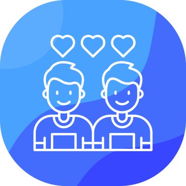 Arkadaşız. Web simgesi vektör illüstrasyonu