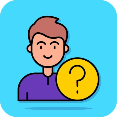 Soru işaretleri ve adam simgesi