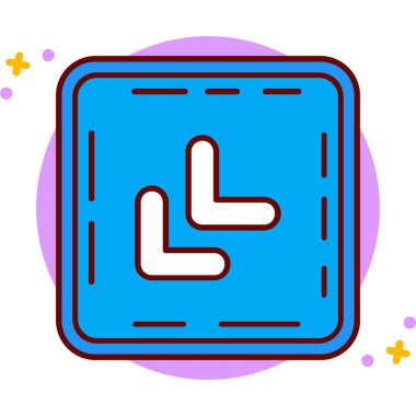 Vektör illüstrasyonu, zaman simgesinin ikinci modern simgesi