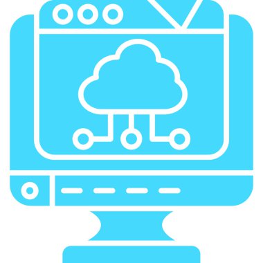 bilgisayar bulut hesaplama simgesi doldurulmuş ana hatlar biçiminde