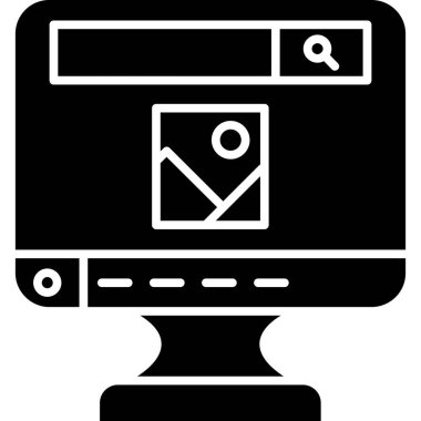 Web simgesi, dizüstü bilgisayarın vektör illüstrasyonu