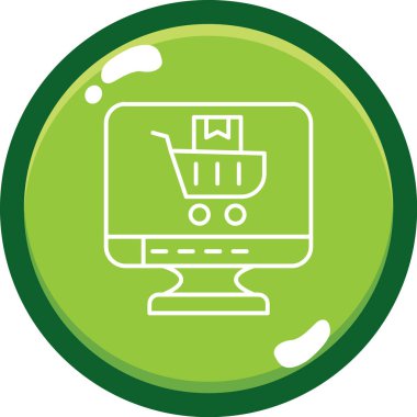 Alışveriş sepeti ikonu vektör illüstrasyonu