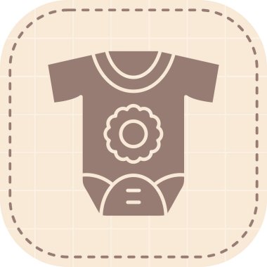 Giysiler bebek simgesi düz stil