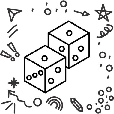 oyun zar simgelerinin vektör kümesi