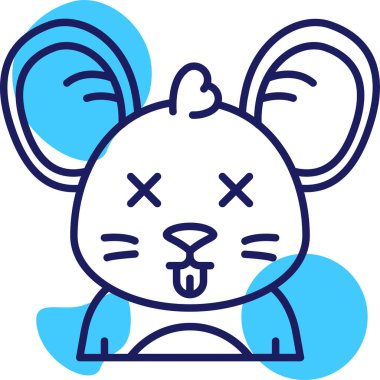 Doldurulmuş tavşan ikonu - taslak biçimi