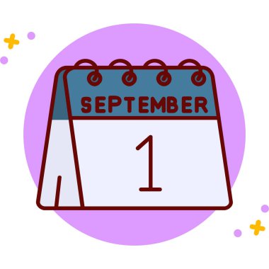 1 Eylül düz simge tasarımı.