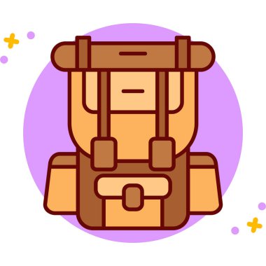 sırt çantası simgesi, basit vektör illüstrasyonu