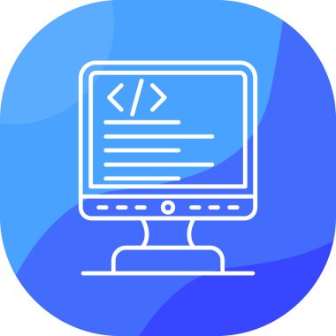 Kodlama. Web simgesi basit illüstrasyon