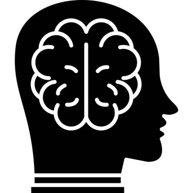 beyin ikonu vektör illüstrasyonu