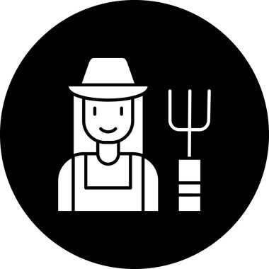 Çiftçi simgesinin vektör illüstrasyonu