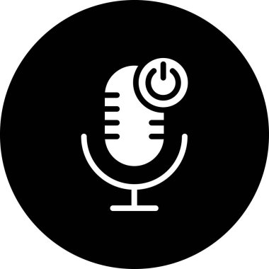  Simge üzerinde mikrofon işareti vektör illüstrasyonu 