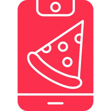 pizza. Web simgesi basit illüstrasyon