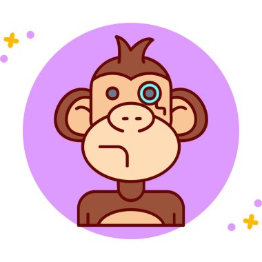 büyük gözlü maymun yüz.