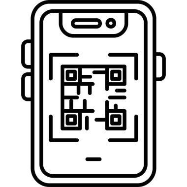 qr kod simgesi vektör çizimi