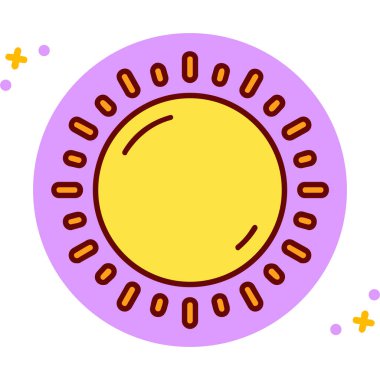 Güneş ikonu vektörü. İnce çizgi işareti. İzole edilmiş kontür sembolü gösterimi