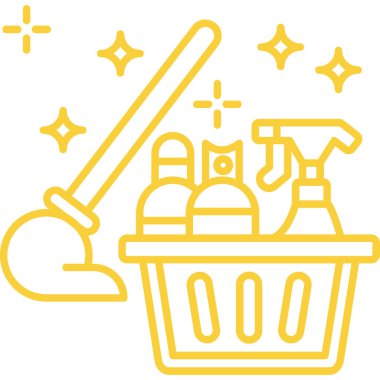 Temizlik malzemeleri. Web simgesi basit tasarım