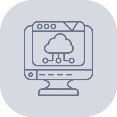 bulut hesaplama vektör çizgisi simgesi, teknoloji, ağ, bulut işareti, sembol, doğrusal simge