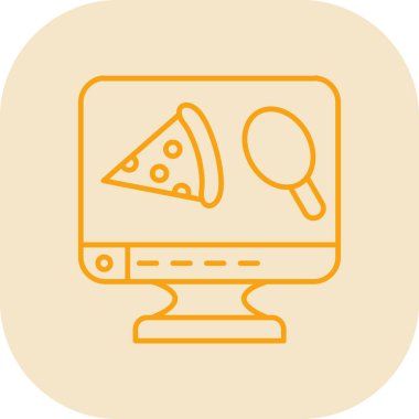 pizza. Web simgesi basit illüstrasyon