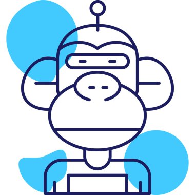 maymun simgesi, vektör illüstrasyonu basit tasarım