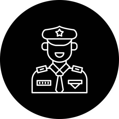 Bir polis simgesinin vektör illüstrasyonu