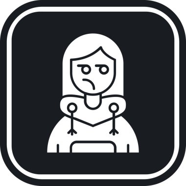 üzgün kişi simgesi, vektör tasarımı