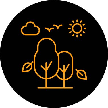 güzel gün batımı ve güneş vektör simgesi