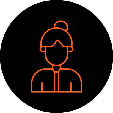 Kasklı bir kadının vektör çizimi