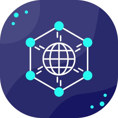 küresel web simgesi basit vektör illüstrasyonu