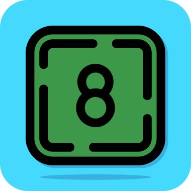 8 numaralı simge yeşil, vektör illüstrasyonu