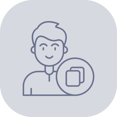 Kahve içen adam vektör simgesi, ince çizgi konsepti, dış plan, vektör sembolü