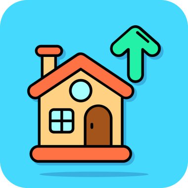 ev vektörü düz renk simgesi