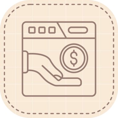 Dolar işaretli para makinesinin vektör çizimi