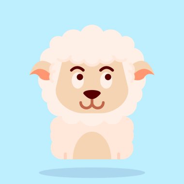 Koyun simgesi. Koyun vektör simgesi web için düz çizimi