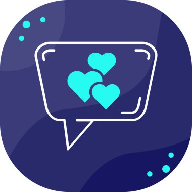 Aşk simgesi olan konuşma balonu, basit vektör illüstrasyon tasarımı