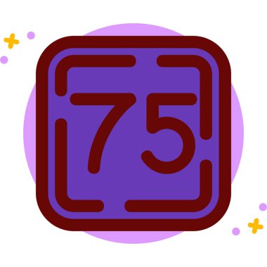 7 numaralı simge vektör çizimi tasarımı