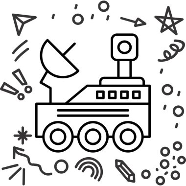 Uzay gemisi kutsal kişilerin resmi, vektör çizim