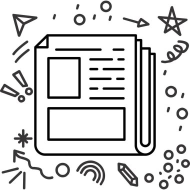 Çizgi roman tarzında kitap çalışma ikonu. Beyaz izole edilmiş arka planda okul kağıdı vektör çizimi. Sıçrama etkisi iş konsepti.