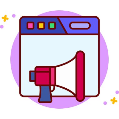 Megafon. Web simgesi basit illüstrasyon.