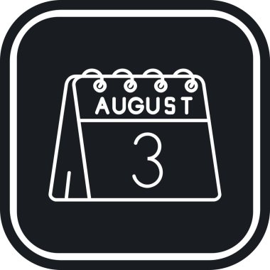 Ağustos takvim simgesi tasarımı illüstrasyonu