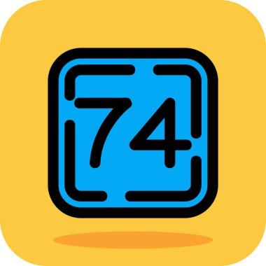 Sarı karede dört numara. vektör illüstrasyonu